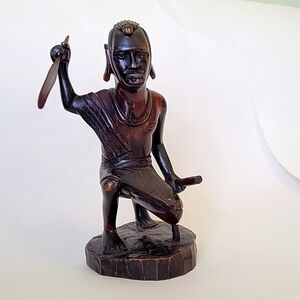AFRICAN MAASAI TRIBAL WARRIOR FIGURINE